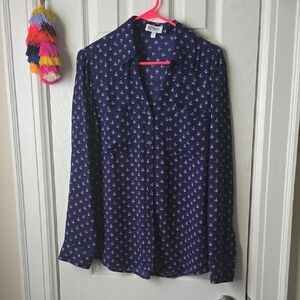NWOT Navy Anchor Print Women's EXPRESS PORTOFINO Top